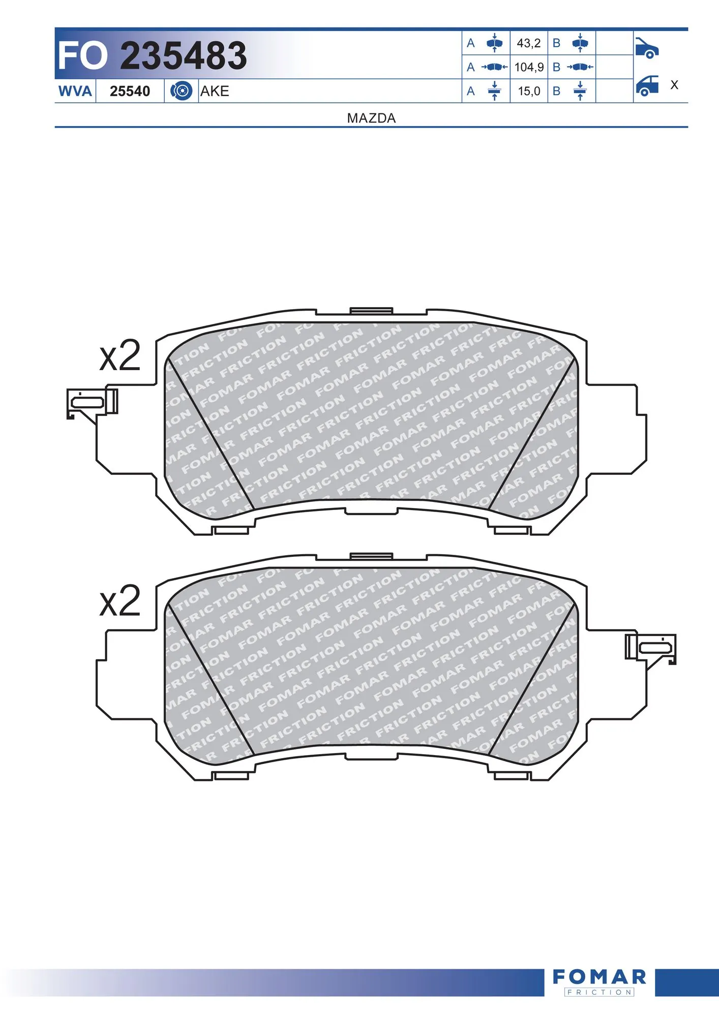 Brake Pad Set, disc brake